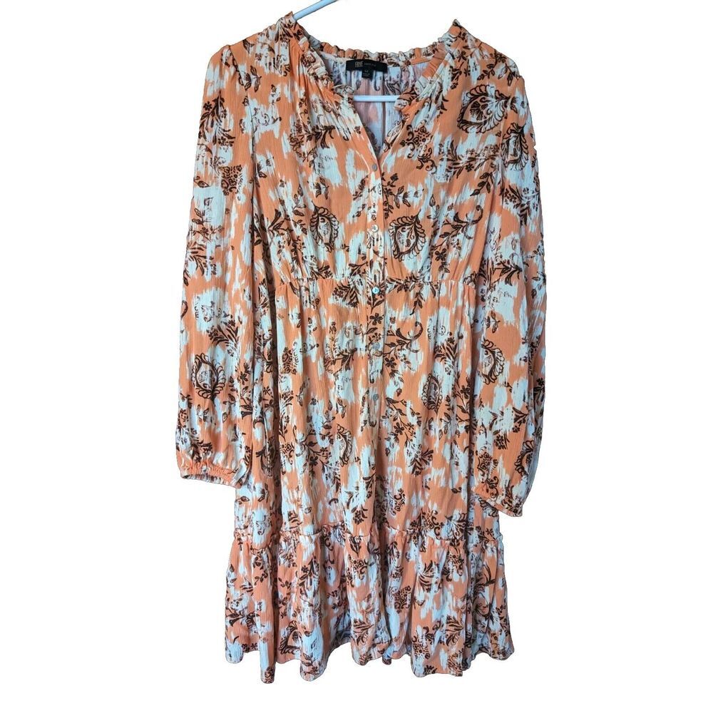 Frye & Co. Women's Cadmium Orange L Combo Midi Dress Size Med Retail $159 NWT